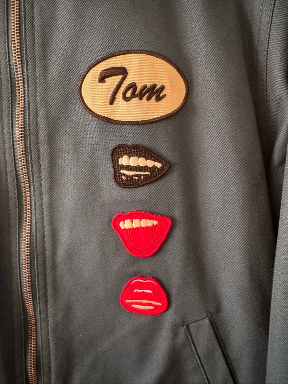 Coach Tom Wesselmann Teal Jacket Lip Patch zip jacket - Picture 5 of 7